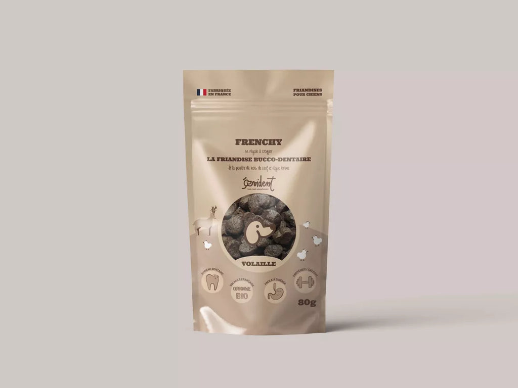 Friandise Frenchy bucco dentaire - poudre de bois de cerf & algue brune