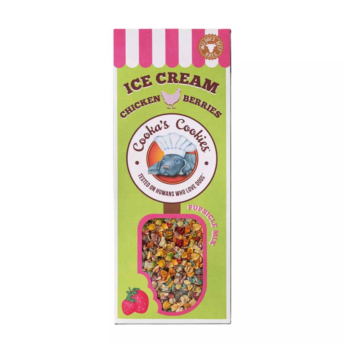 Mélange de crème glacée au poulet et aux fraises