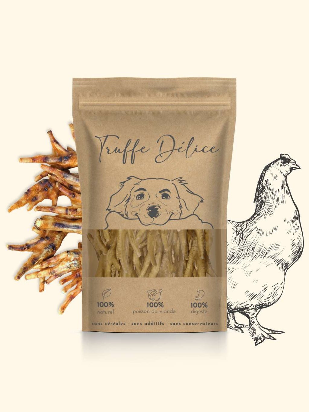 Pattes de poulet séchées